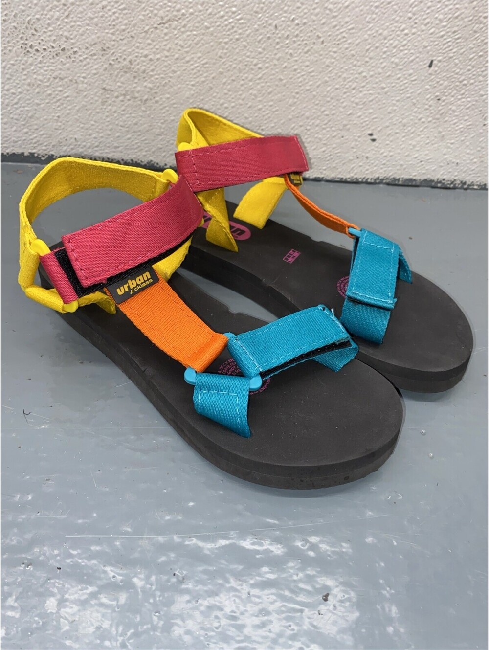 Urban Cklass Vintage Style Colorful Colorblock Sandals Open Toe Womens 7 US